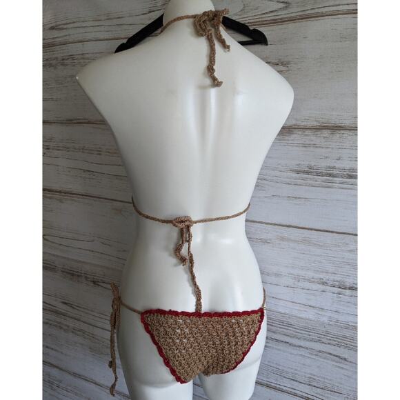 UjENA Crochet Knit 2 piece bikini swim sz xs - Picture 5 of 8